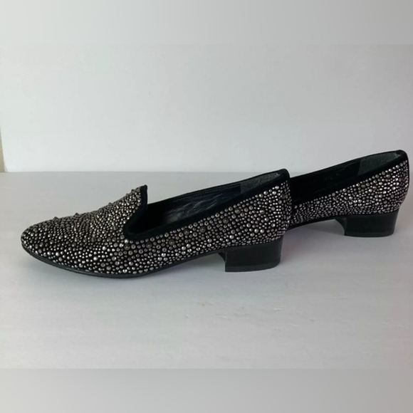 Stuart Weitzman Slipbeads Suede Studded Loafers. Size 8 M Luxury Designer - Picture 3 of 8